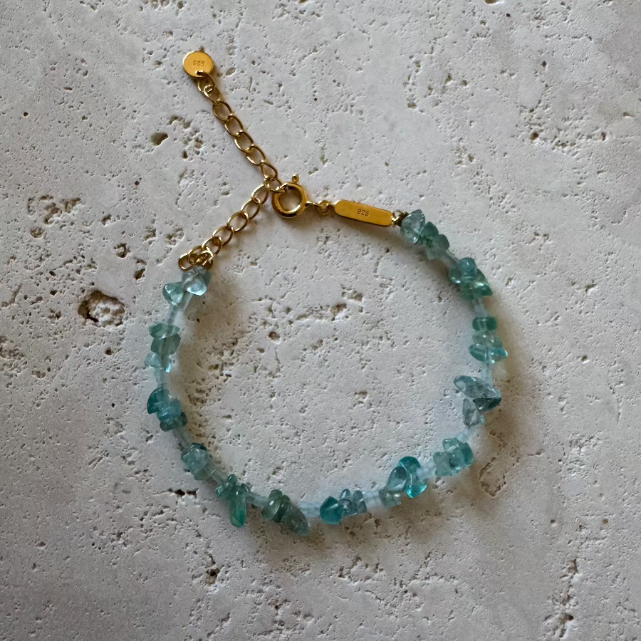 Ocean Blue Gemstone Bracelet - Gold