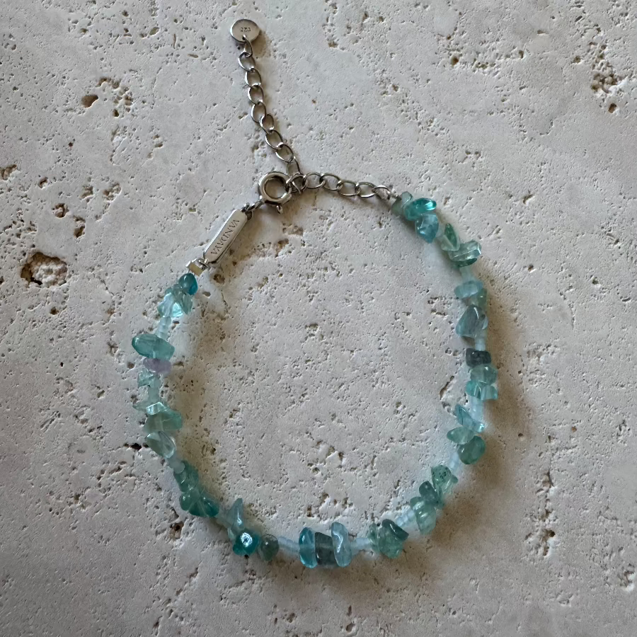 Ocean Blue Gemstone Bracelet -Silver