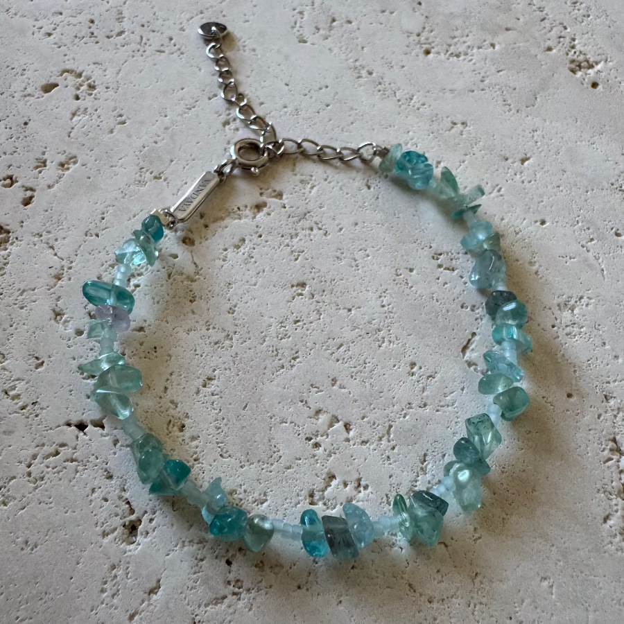 Ocean Blue Gemstone Bracelet -Silver